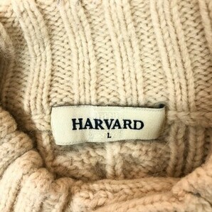 HARVARD ハーバード メンズ ケーブル編み ハイネック ニット カーディガン 羽織り ベージュ Lの画像3