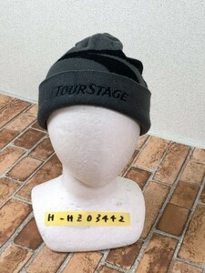 TOURSTAGE ツアーステージ ブリヂストンスポーツ 刺繍入り ニット キャップ 帽子 フリーサイズ グレー