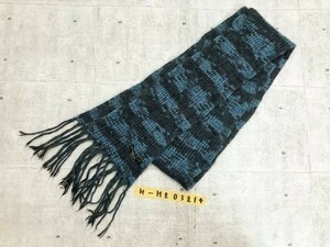 KATHARINE HAMNETT キャサリンハムネット メンズ フリンジ マフラー 水色グレー