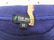 FULL MARK メンズ 刺繍入り アクリルウール 裏起毛ニット カットソー M 紫茶_画像2