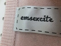 emsexcite レディース アクリル Vネック 薄手 ニット チュニック M ピンク_画像2