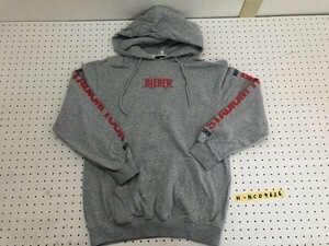 TEAM BIEBER ジャスティンビーバー メンズ バックプリント フーディー パーカー M 杢グレー