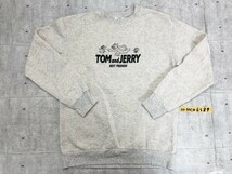 TOM and JERRY トムアンドジェリー メンズ レディース 両面ビッグプリント 裏起毛 トレーナー M グレー ポリエステルコットン_画像1