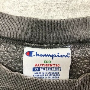 Champion チャンピオン メンズ 袖ロゴワッペン スウェット プルオーバー カットソー 大きいサイズ XL グレーの画像2