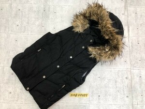 GAP Gap lady's fur * hood removal possible Zip down vest small size XS black wool other 