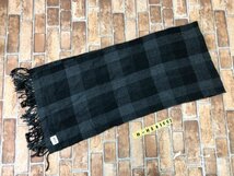 ARMANI COLLECTION アルマーニコレクション レディース チェックマフラー グレー黒 ラナウール_画像4