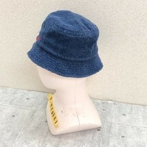 PUMA プーマ レディース ロゴ刺繍 パイル地 バケットハット 帽子 TF 52cm 青 綿_画像2