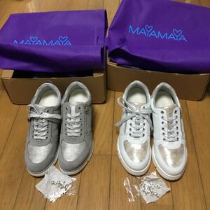 ☆M18☆未使用 マヤマヤ MAYAMAYA インソール スニーカー シューズ 36 23㎝ 程度 靴 レースアップ インヒール 