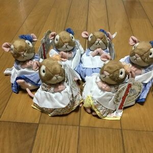 ☆ F29☆ セキグチ ブランブリーヘッジ ぬいぐるみ SSサイズ 6点 まとめて 高さ13㎝程度 BRAMBLY HEDGE のばらの村の物語 発送60サイズ