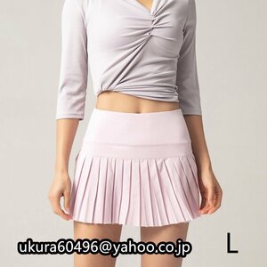  lady's sport wear inner attaching skirt skirt tennis Golf running training fitness pink L
