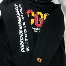 PORKCHOP GARAGE SUPPLY ポークチョップ ガレージサプライ BIG PCGS HOODIE プルオーバーパーカー SIZE: S ブラック MH632024030813_画像5