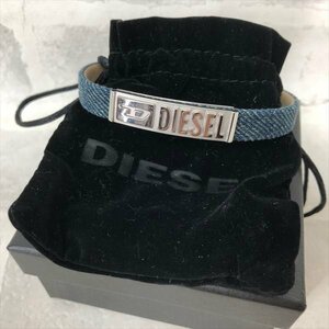 DIESEL ディーゼル 箱有 ロゴプレート デニム生地 ブレスレット SIZE: 約18.5cm～20.5cm 　MH632024032608