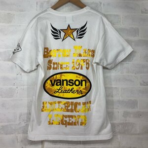 Vanson バンソン バックプリント 半袖 Tシャツ トップス SIZE:M ホワイト MH632024032608