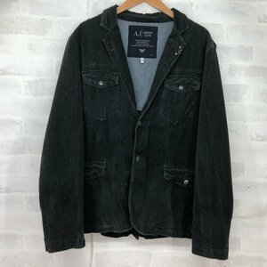 ARMANI JEANS アルマーニジーンズ ヘリンボーン 2ボタン テーラードジャケット SIZE: M ダークグレー MH632024032701