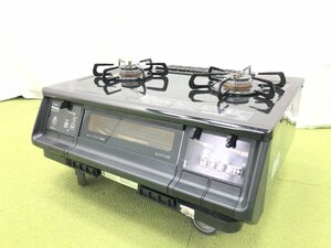 Paloma パロマ ガスコンロ ガステーブル 都市ガス用 2口 水無し両面焼き ホーロー エブリシェフ IC-735WA-L 2020年製 03105MA