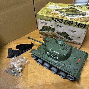 当時物 Tomy matic ラピッド ファイヤー タンク RAPID FIRE TANK USタンク サンダークラップタンク ジャンク 戦車 アンティーク おもちゃ