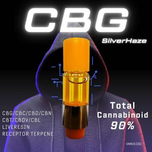 CBG 0.5ml リキッド SilverHaze(シルバーヘイズ) 最高品質510規格フルガラスアトマイザー