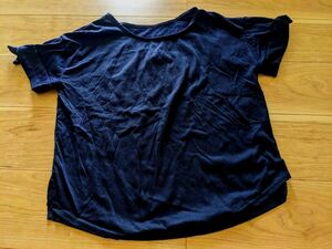 半袖Tシャツ Tシャツ 半袖　袖リボン　チュニック　Мサイズ　シンプルトップス