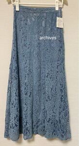 archives レースマーメイドスカート　ブルー　未使用　Mサイズ　ロングスカート