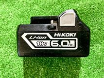 ★美品★ハイコーキ/日立/HITACHI・18V・BSL1860・6.0A バッテリー・中古品★動作確認済★検索用・マキタ 14.4V 18V 36V_画像2