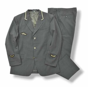 ★美品 激レアコレクターズアイテム！ 実物 双田製 JR東日本 旧型 制服 春夏服 男性用 スーツ セットアップ 上下 AB5 鉄道 電車 乗務員★