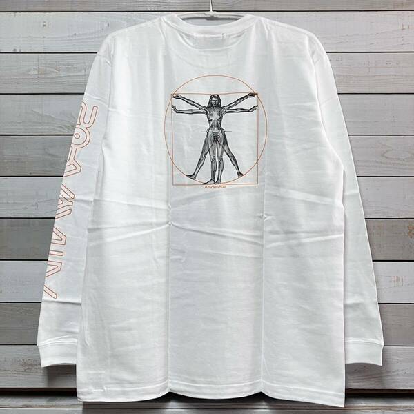 SIZE L HAJIME SORAYAMA WHITE LONG SLEEVE TEE SHIRT SYNC MEDICOMTOY 空山基 ロンT ホワイト