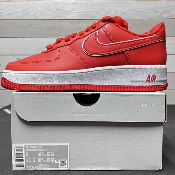 27cm NIKE AIR FORCE 1 LOW 07 RED DV0788-600 ナイキ エア フォース ワン ロー ローカット レッド