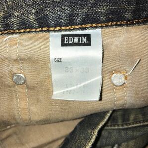 エドウィン503 レギュラーストレートジーンズ 定価10780円 日本製 164-1-24 メンズ W33 L33 牛革の画像9