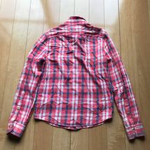 アバクロンビーアンドフィッチ ネルシャツ 95-1-332 メンズ S ピンク ホワイト ブルー チェック アバクロ_画像2