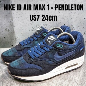  rare NIKE ID Nike air max 1 pen dollar ton 24cm PENDLETON lady's sneakers NIKE sneakers NIKE air max 