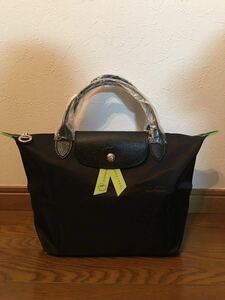 【新品】ロンシャン LONGCHAMP ル プリアージュ グリーン S トップハンドルバッグ ブラック- リサイクルキャンバス 