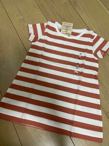 無印良品　 半袖 Tシャツ ボーダー　チュニック　ワンピース　size90