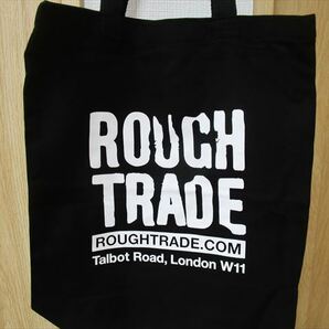 ★新品未使用★ラフトレード　トートバッグ（エコバッグ）Rough Trade Records（黒）ロンドンノッティグヒル店（両面同一柄）インド製 LO32