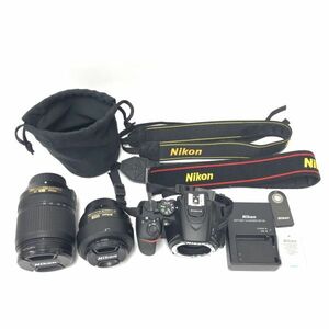 【美品】Nikon ニコン デジタル 一眼レフカメラ D5600 レンズキット NIKKOR 18-55VR 18-140VR 付属品多数 レンズ交換式 撮影機器 EC5