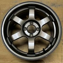 C207 メーカー不明 6スポーク 7J 16インチ 4H 100+ 42 4本 軽量 ブロンズ 中古アルミホイール RACING 37_画像3