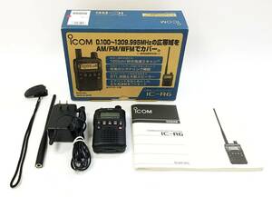 通電確認済み ICOM IC-R6 広帯域ハンディレシーバー ブラック エアバンド 0.100～1309.995MHz 元箱 取説 アマチュア無線 受信機 アイコム