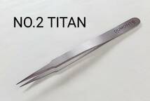 ★送84円~ 未開封 スイス Dumont社 超精密ピンセット チタン NO.2-TITAN 高精度 強力細型 非磁性 耐腐蝕 デュモン_画像1