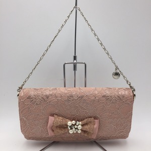  Ginza Kanematsu party bag clutch bag total lace ribbon pink beautiful goods 