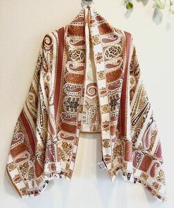 新品近 定価90,000円 三越伊勢丹高島屋扱 ETROエトロ ペイズリー シルク&カシミア混ショールストールスカーフ 人気高級ブランドイタリア製