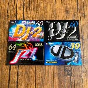 送料無料 新品未開封カセットテープ4本まとめ売り TDK DJ・2、DJ2、AXIA J'Z1、maxell UD1 30分60分64分ハイポジション ノーマルポジション