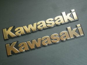 カワサキ純正 汎用 Kawasakiタンクエンブレムセット L ゴールド 新品