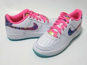 NIKE AIR FORCE 1 GS 白 ピンク ブルー 24.5cm ナイキ エアフォース1 レディース ジュニア マルチカラー DZ4883-100