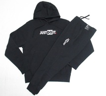 NIKE JDI スウェット プルオーバー パンツ セットアップ 黒 S (F) ナイキ パーカー JUSTDOIT 上下セット 刺繍 DB4953-010 CJ4779-010_画像1