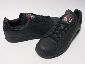 adidas originals STAN SMITH 黒 グレー 花柄 28.5cm アディダス スタンスミス 花刺繍 CQ2197