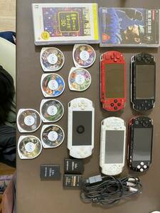 【ジャンク扱い】PSP プレイステーションポータブル メモリースティック、バッテリー、ソフトセット