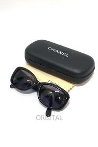 経堂) シャネル CHANEL 05975 94305 サングラス ブラック イタリア製 使用感有 特価