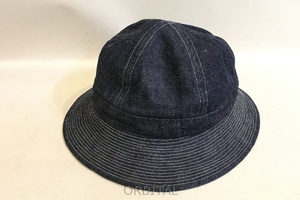 二子玉)ヤエカ YAECA LIKE WEAR US NAVY ハット 22902 定価10,450円 デニムインディゴ バケットハット ユニセックス M