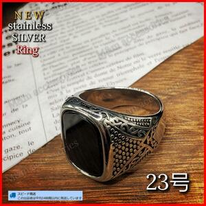  onyx style silver te The Yinling g Vintage manner men's ring R201