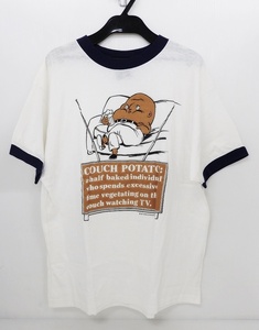 80S SNEAKERS スニーカーズ COUCH POTATO カウチポテト トリムTシャツ コピーライト 1987年 XL 46-48 Made in USA