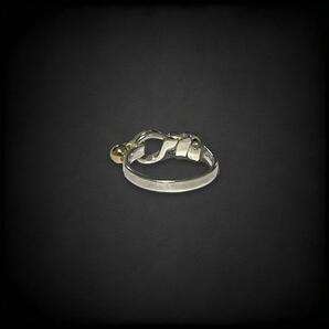 【美品】 ディオール フック&アイ ラブノット リング K18 925 18K ゴールド YG コンビ フック アイ 指輪 アクセサリー al37の画像3